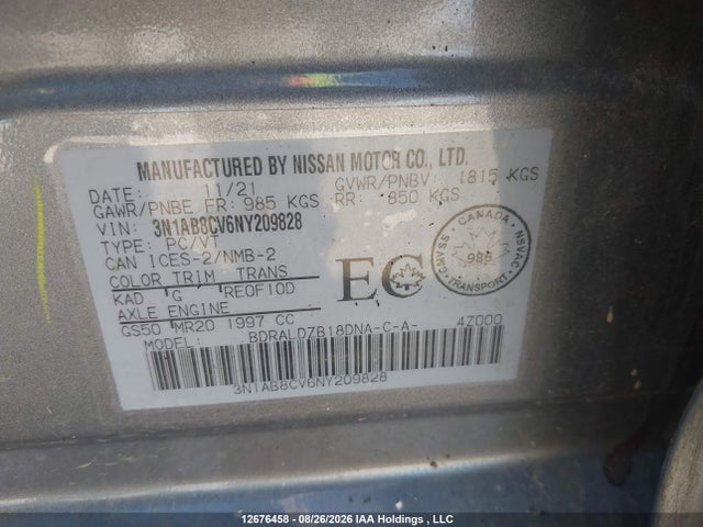 Nissan SENTRA SV 2022 3N1AB8CV6NY209828 Image 20