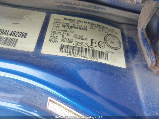 Продаж на аукціоні авто 2010 Nissan Versa, vin: 3N1BC1CP9AL462398, номер лоту: 12676460