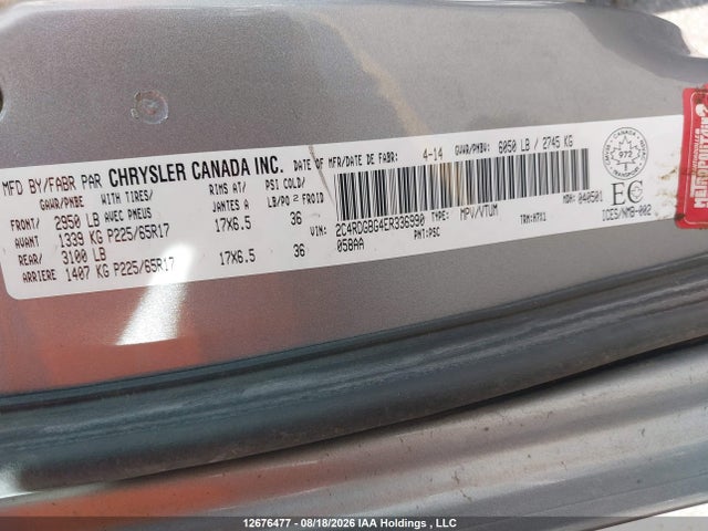 Dodge Grand Caravan 2014 2C4RDGBG4ER336990 Image 19