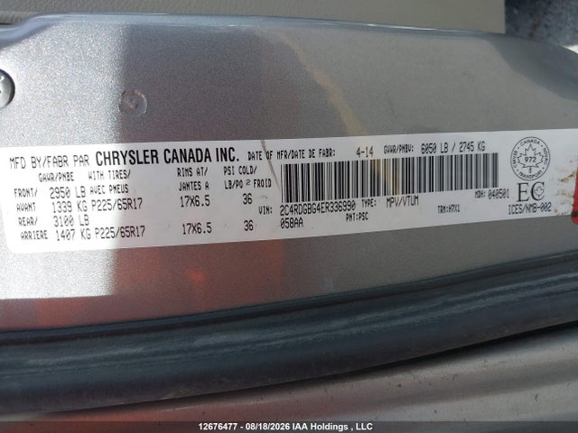 Dodge Grand Caravan 2014 2C4RDGBG4ER336990 Image 9