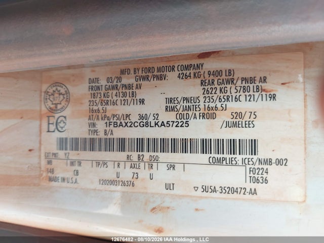 Ford Transit T-350 2020 1FBAX2CG8LKA57225 Image 9