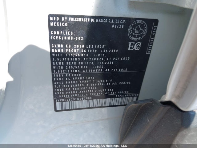3VVUC7B29TM052066 Volkswagen TAOS SE