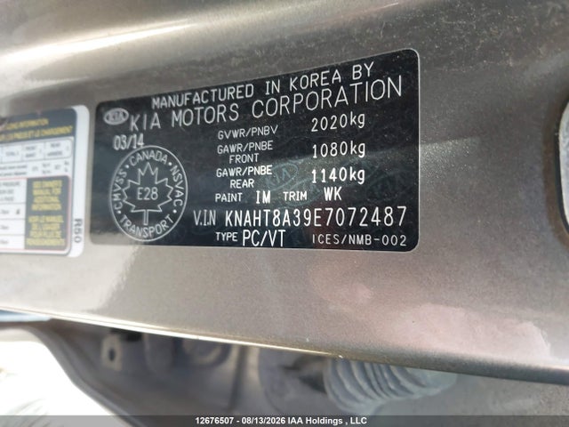KIA Rondo Lx 2014 KNAHT8A39E7072487 Image 19