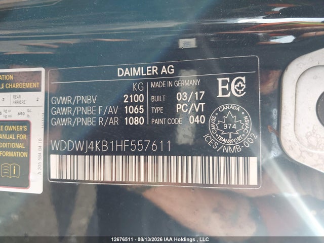 WDDWJ4KB1HF557611 Mercedes-Benz C 300 4matic