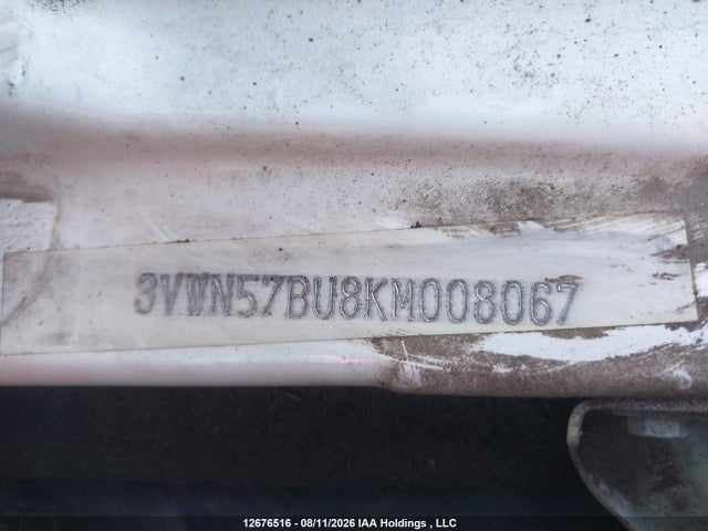Продаж на аукціоні авто 2019 Volkswagen Jetta 1.4 Tsi Comfortline, vin: 3VWN57BU8KM008067, номер лоту: 12676516