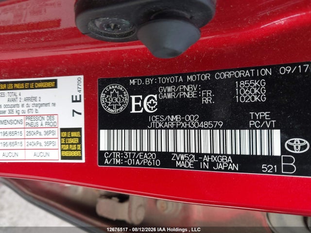 Toyota Prius Prime Technology 2017 JTDKARFPXH3048579 Image 9