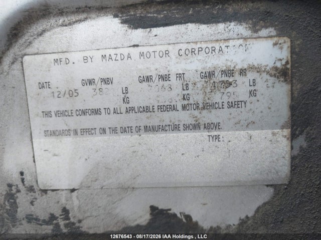Продаж на аукціоні авто 2006 Mazda Mazda3 Gs/gx, vin: JM1BK12F061469232, номер лоту: 12676543