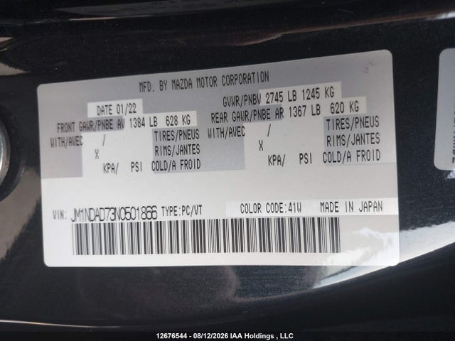 JM1NDAD73N0501866 Mazda Mx-5 Miata Grand Touring