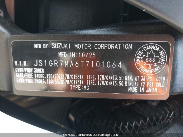 JS1GR7MA6T7101064 Suzuki GSX-R750