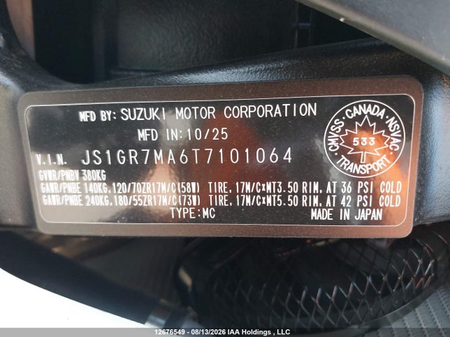 JS1GR7MA6T7101064 Suzuki GSX-R750