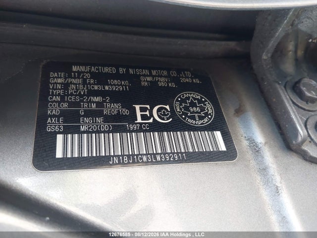 JN1BJ1CW3LW392911 Nissan Rogue Sport S/sv/sl