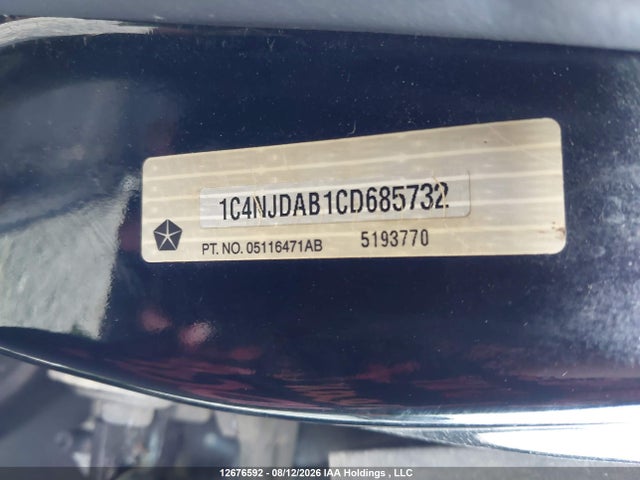 2012 Jeep Compass Sport/north მანქანა იყიდება აუქციონზე, vin: 1C4NJDAB1CD685732, აუქციონის ნომერი: 12676592