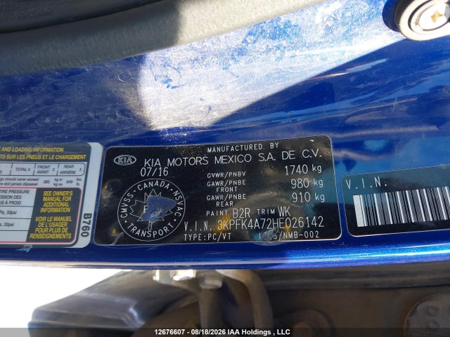 Продажа на аукционе авто 2017 Kia Forte Ex/ex Luxury/ex+/lx/lx+, vin: 3KPFK4A72HE026142, номер лота: 12676607
