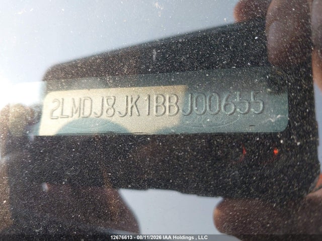 12676613 :رقم المزاد ، 2LMDJ8JK1BBJ00655 vin ، 2011 Lincoln Mkx مزاد بيع