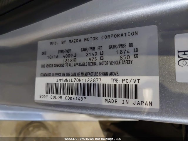 Mazda Mazda3 Gs 2017 JM1BN1L70H1122873 Image 9