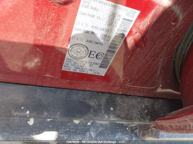 5N1AT2MV1KC821392 Nissan Rogue S/sl/sv