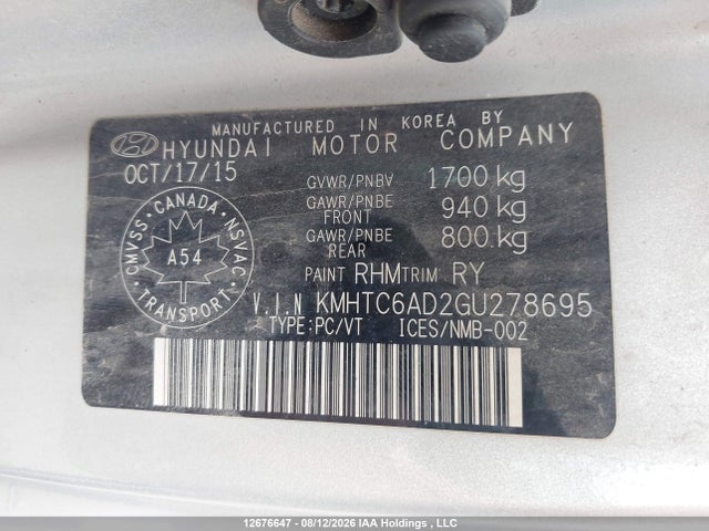 Hyundai Veloster 2016 KMHTC6AD2GU278695 Image 9