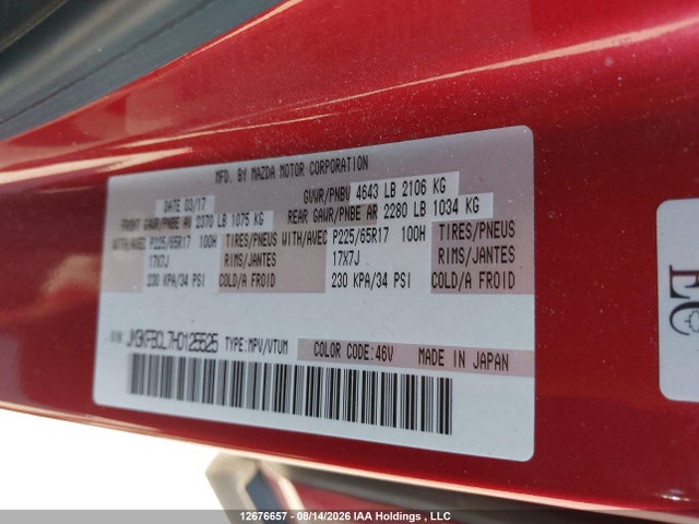 Mazda Cx-5 Touring 2017 JM3KFBCL7H0125525 Image 9