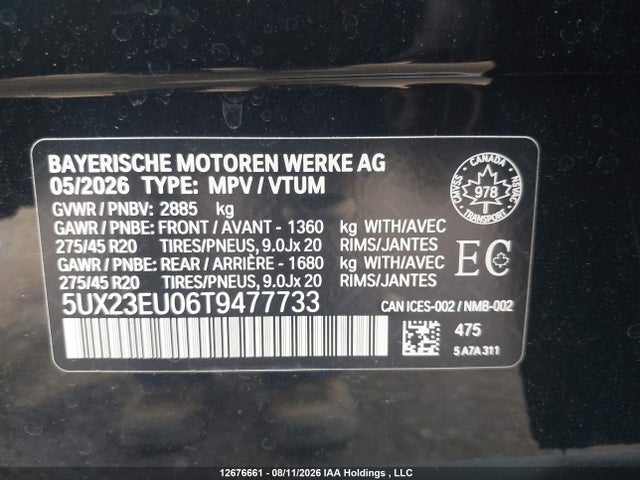 Продажа на аукционе авто 2026 Bmw X5 Xdrive40i, vin: 5UX23EU06T9477733, номер лота: 12676661