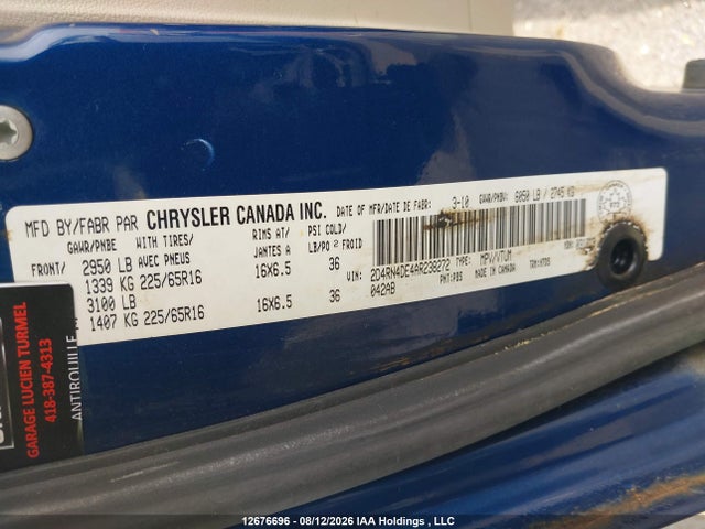 12676696 :رقم المزاد ، 2D4RN4DE4AR238272 vin ، 2010 Dodge Grand Caravan Se مزاد بيع