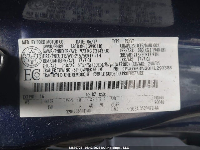 Ford Focus Titanium 2017 1FADP3N20HL293388 Image 9