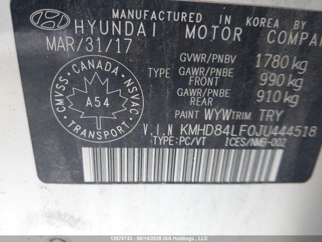 Продажа на аукционе авто 2018 Hyundai Elantra Sel/value/limited, vin: KMHD84LF0JU444518, номер лота: 12676743