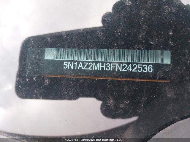 Nissan Murano S/sl/sv/platinum 2015 5N1AZ2MH3FN242536 Image 19