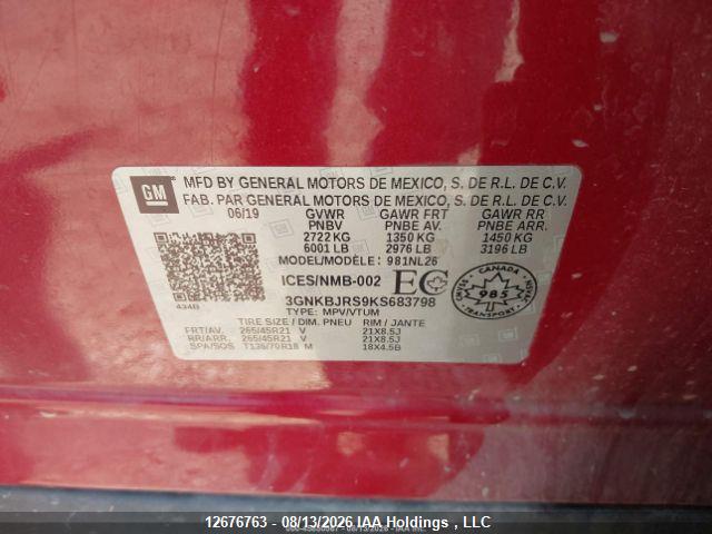 Chevrolet BLAZER RS 2019 3GNKBJRS9KS683798 Image 10