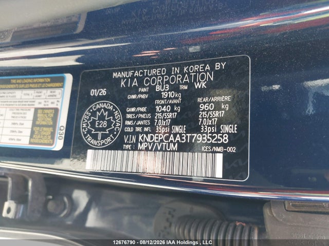 Продаж на аукціоні авто 2026 Kia Seltos, vin: KNDEPCAA3T7935258, номер лоту: 12676790