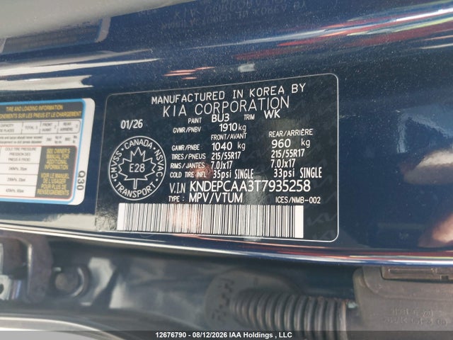 Продаж на аукціоні авто 2026 Kia Seltos, vin: KNDEPCAA3T7935258, номер лоту: 12676790
