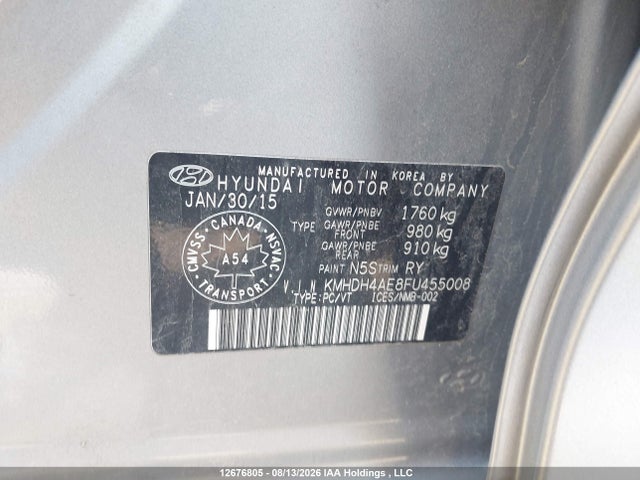 Продажа на аукционе авто 2015 Hyundai Elantra Se/sport/limited, vin: KMHDH4AE8FU455008, номер лота: 12676805