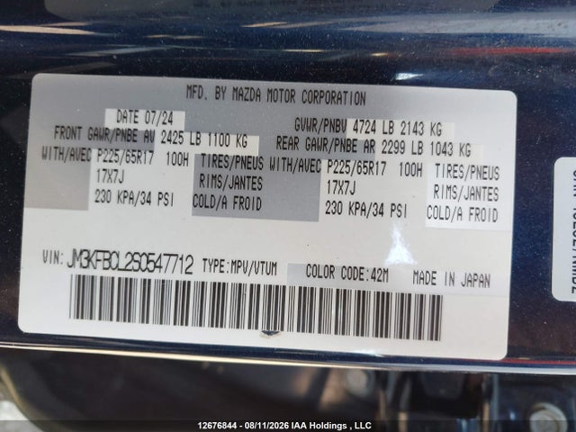 Mazda Cx-5 Preferred 2025 JM3KFBCL2S0547712 Image 9