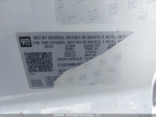 Продаж на аукціоні авто 2024 Gmc Sierra 1500 Elevation, vin: 3GTUUCED7RG409351, номер лоту: 12676846