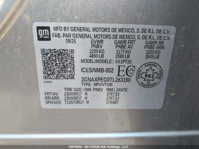 Chevrolet EQUINOX LT 2026 3GNAXPEG0TL283190 Image 9