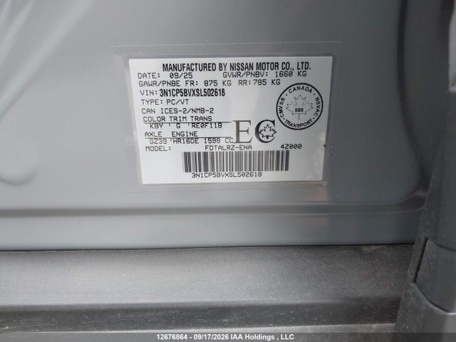 3N1CP5BVXSL502618 Nissan Kicks Play S Cvt