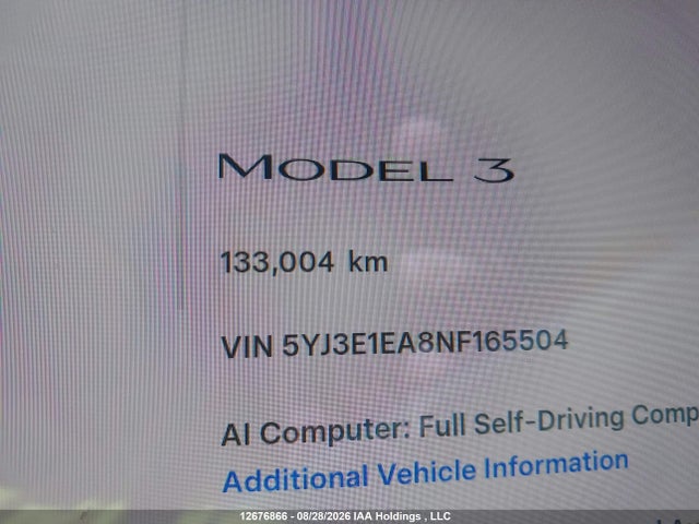 Tesla Model 3 Rwd/standard Range 2022 5YJ3E1EA8NF165504 Image 16