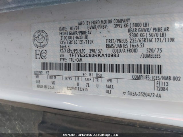 Ford Transit T-150 2024 1FTYE2C80RKA10983 Image 9