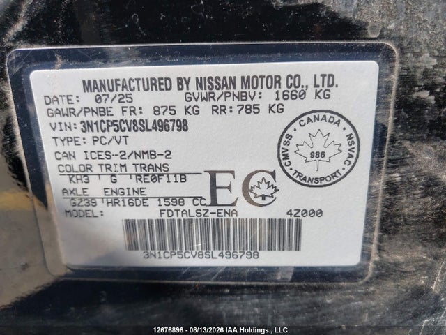 3N1CP5CV8SL496798 Nissan Kicks Play Sv