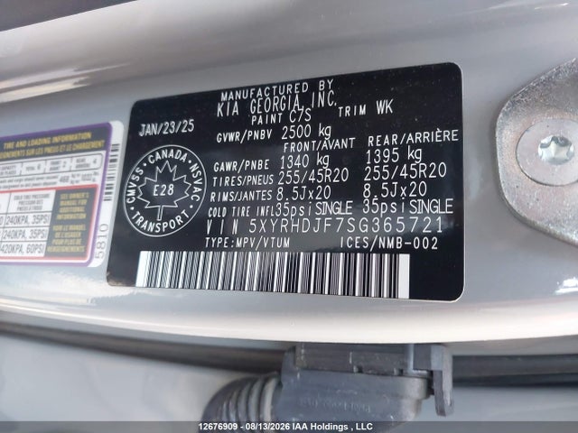 5XYRHDJF7SG365721 KIA Sorento 2.5t Ex/2.5t X-line