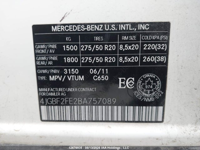 Aukcja sprzedaży 2011 Mercedes-benz Gl 350 Bluetec 4matic, vin: 4JGBF2FE2BA757089, numer aukcji: 12676935