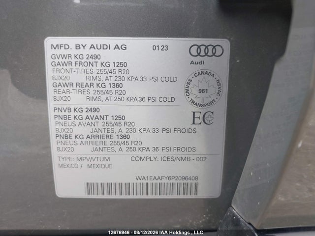 WA1EAAFY6P2096408 Audi Q5 45 Progressiv