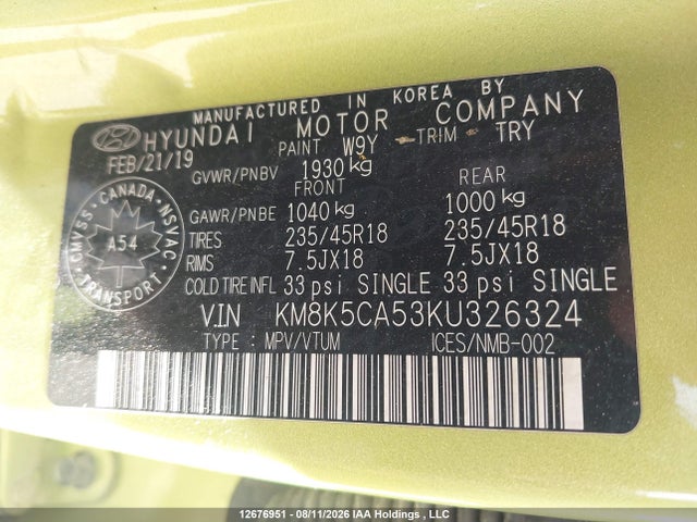 Hyundai Kona Ultimate 2019 KM8K5CA53KU326324 Image 19