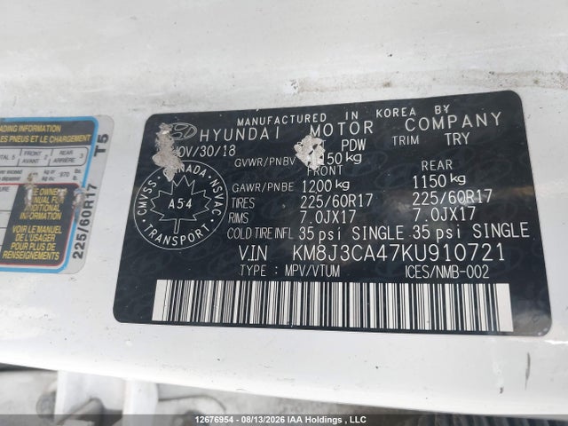 Hyundai Tucson 2019 KM8J3CA47KU910721 Image 9