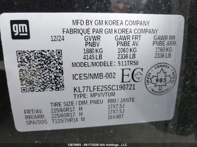 Chevrolet Trax 2025 KL77LFE25SC190721 Image 18