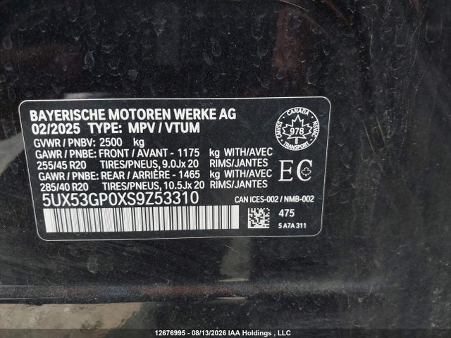 5UX53GP0XS9Z53310 BMW X3 30 Xdrive