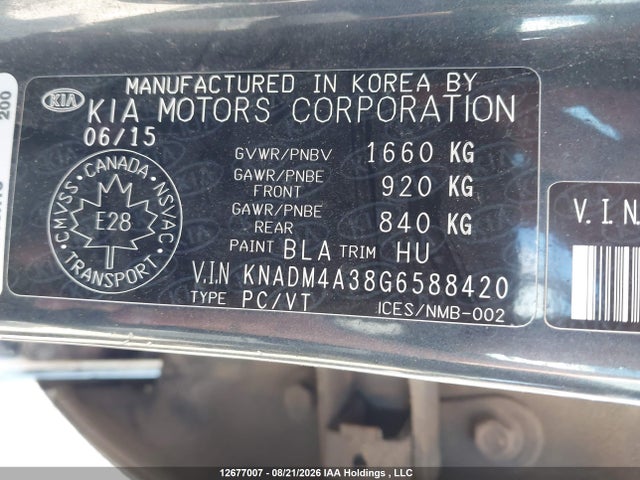 KIA RIO LX 2016 KNADM4A38G6588420 Image 17