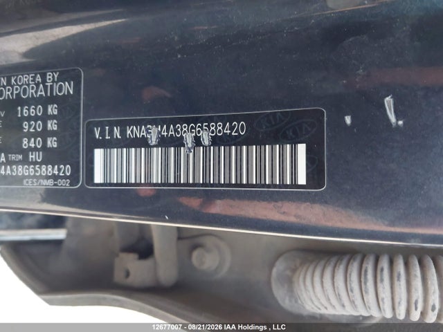 KIA RIO LX 2016 KNADM4A38G6588420 Image 9