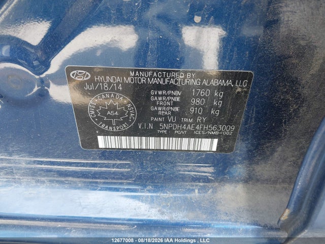 Hyundai ELANTRA GL 2015 5NPDH4AE4FH563009 Image 18