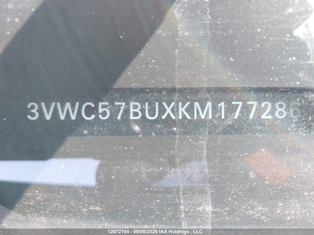 Auction sale of the 2019 Volkswagen Jetta 1.4 Tsi Comfortline, vin: 3VWC57BUXKM177286, lot number: 12672104