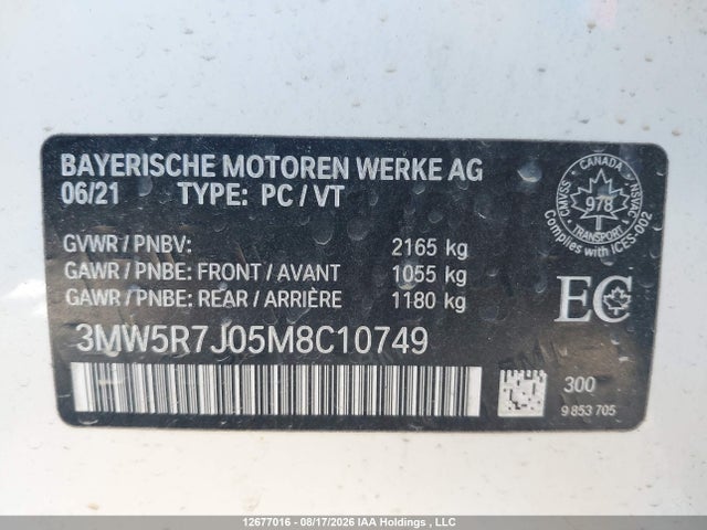 3MW5R7J05M8C10749 BMW 330i Xdrive